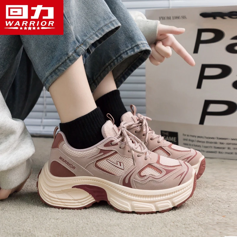 回力老爹鞋女秋季2025新款增高网面休闲运动厚底松糕跑步网红潮鞋