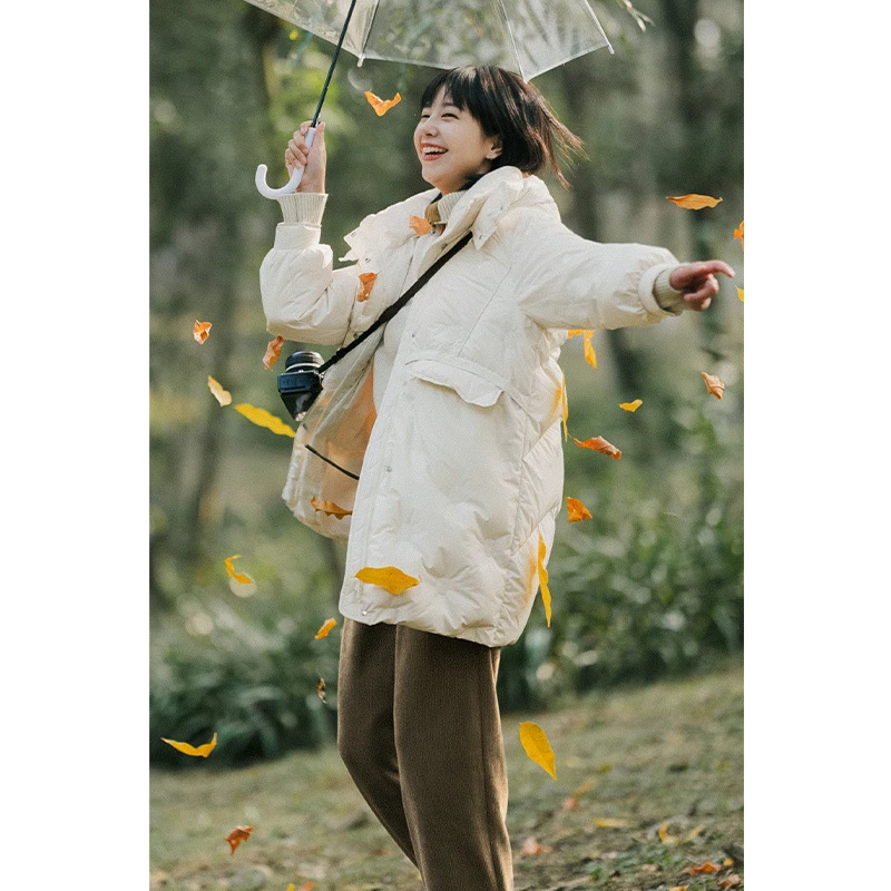 【商场同款】诗凡黎连帽90鸭绒羽绒服冬新款外套女3EA380251KC