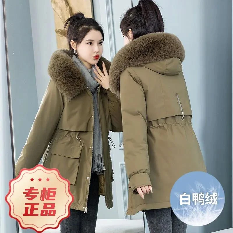 波羽绒服2023新款活里活面可拆卸一衣三穿风衣外套工装派克女加厚