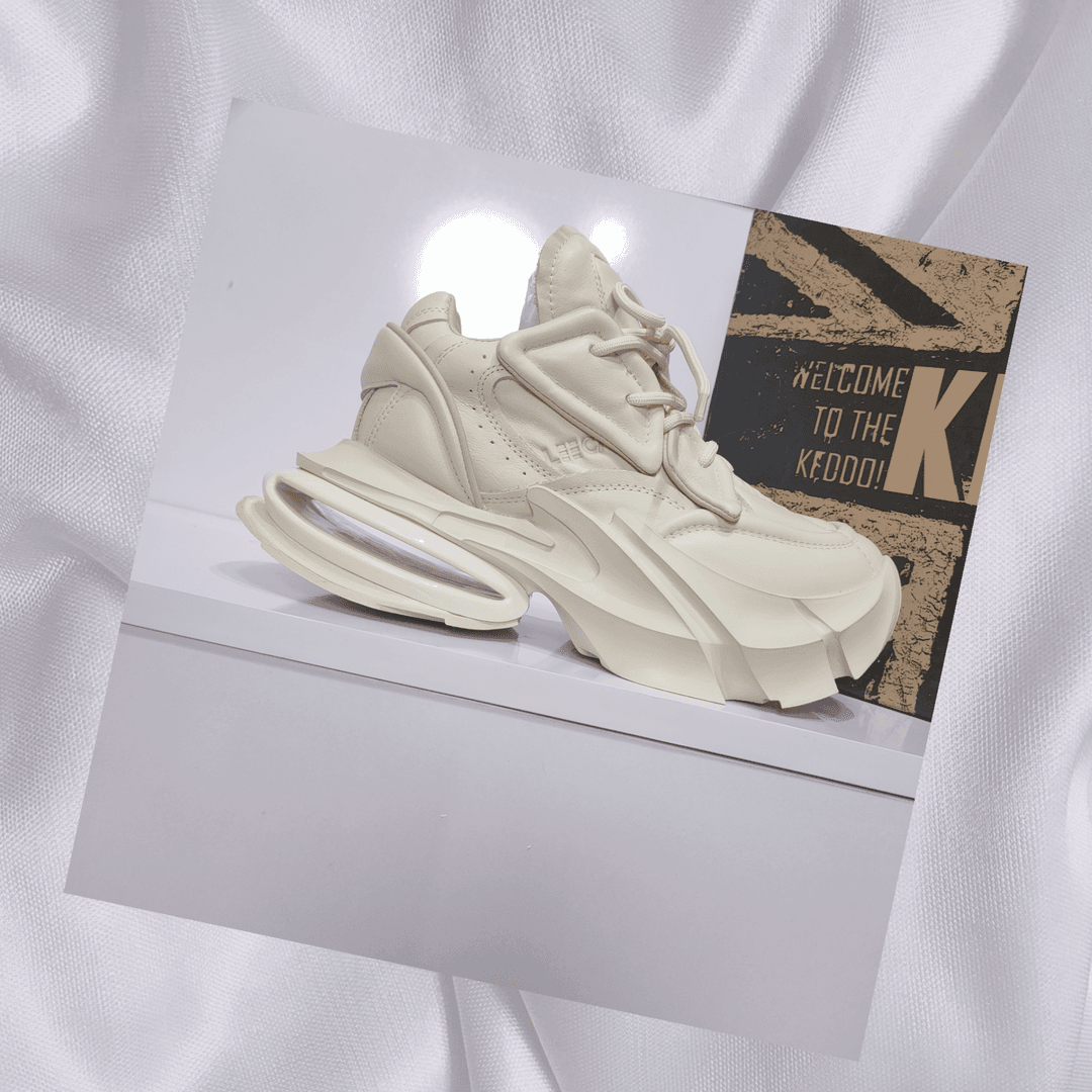 四代太空仓【卡码拍小】 2024新款广州原创设计真皮厚底老爹鞋女