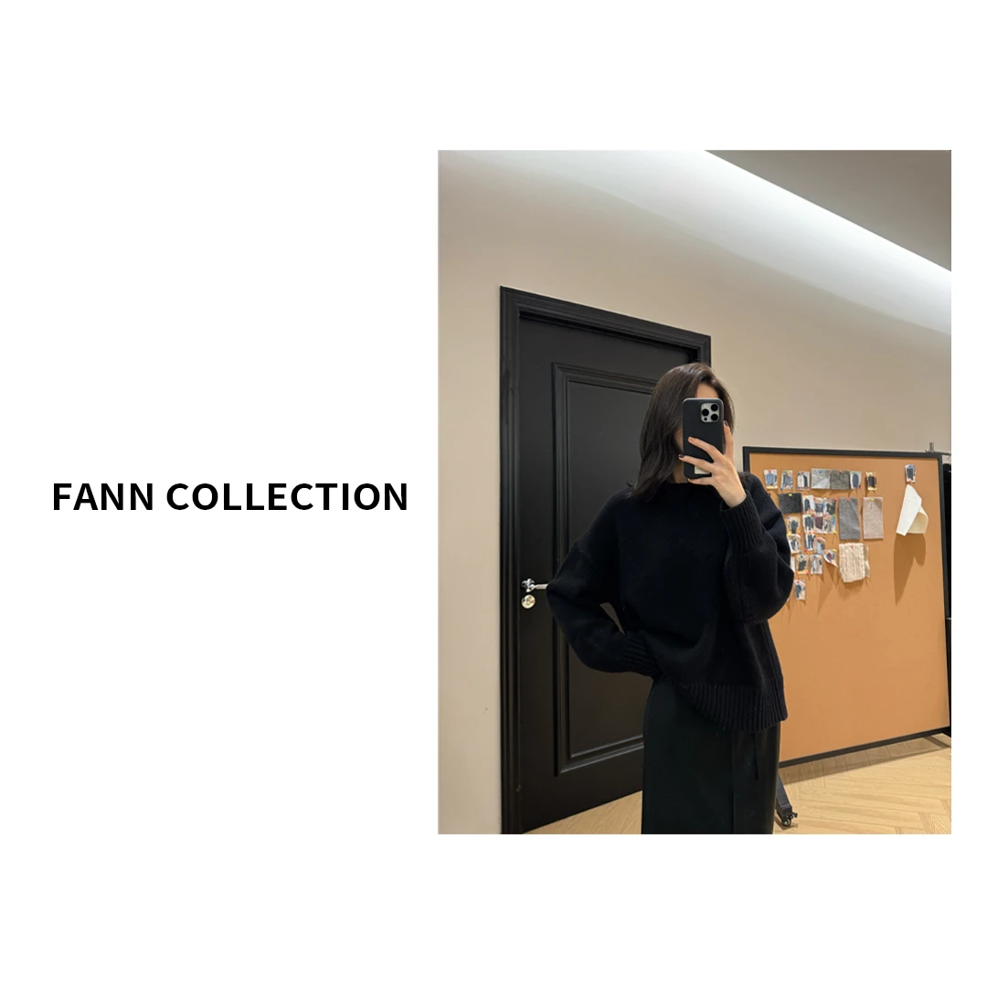 饭饭FANN COLLECTION 日不落 羊毛绒慵懒圆领大毛衣FANNA116