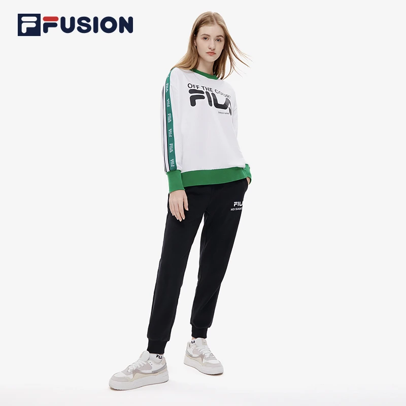 FILA斐乐潮牌新款女子时尚休闲针织长裤宽松显瘦卫裤T11W233603F