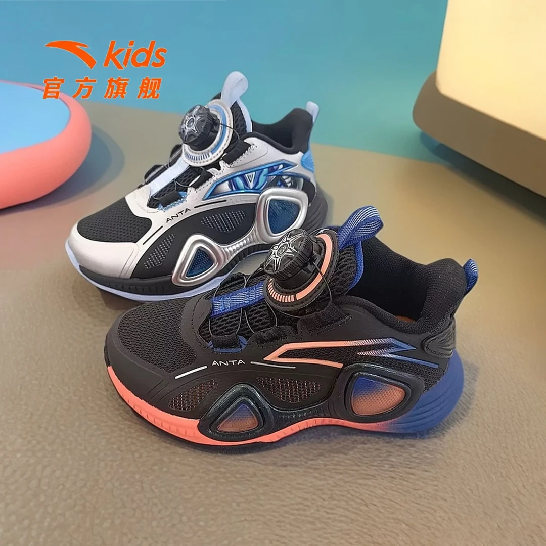 安踏儿童运动鞋年冬季男小童跑鞋耐磨纽扣运动鞋