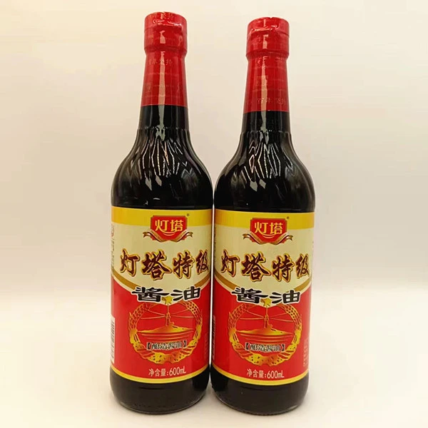 灯塔特级酱油 山东青岛特产 瓶装酿造酱油 （2瓶X600ml) 破损包赔