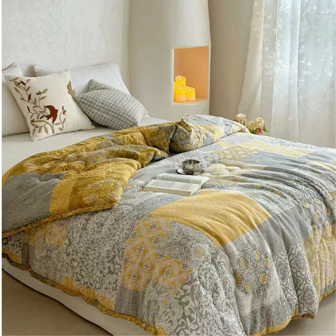 【威廉】200*230cm 双人全棉双层纱秋冬被可机洗！