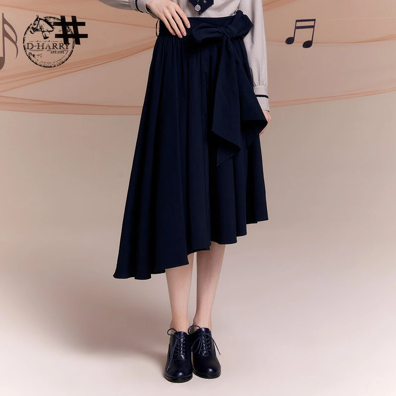 D-HARRY/迪哈利半裙高腰蓝色新品裙子DH221M93877D
