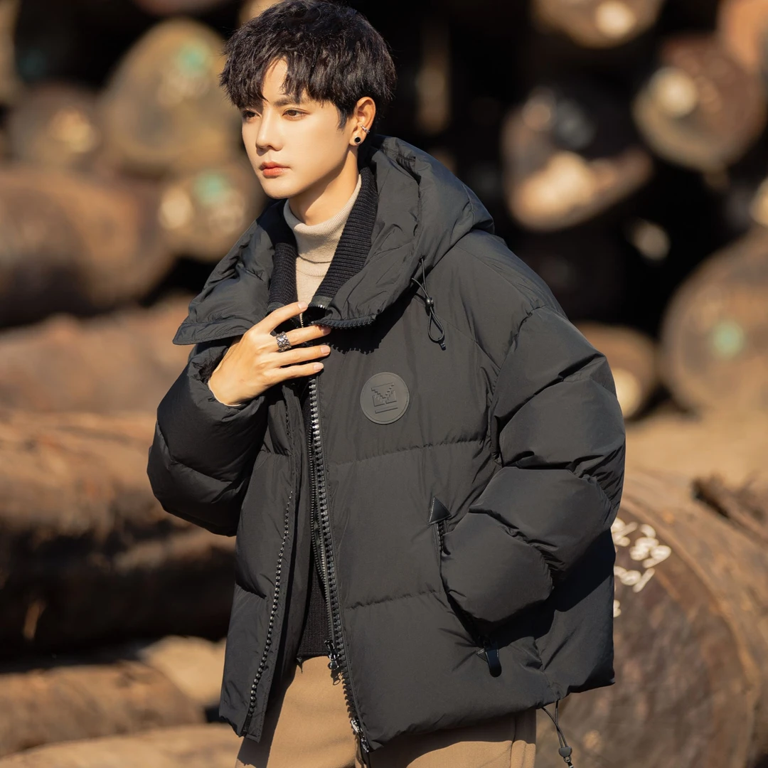 假两件90白鸭绒羽绒服2024冬季新款正品百搭时尚潮流加厚保暖外套