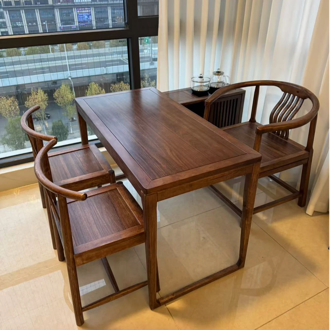 【直播间专属链接】新中式阳台实木茶桌椅组合（联系客服核对好在拍）