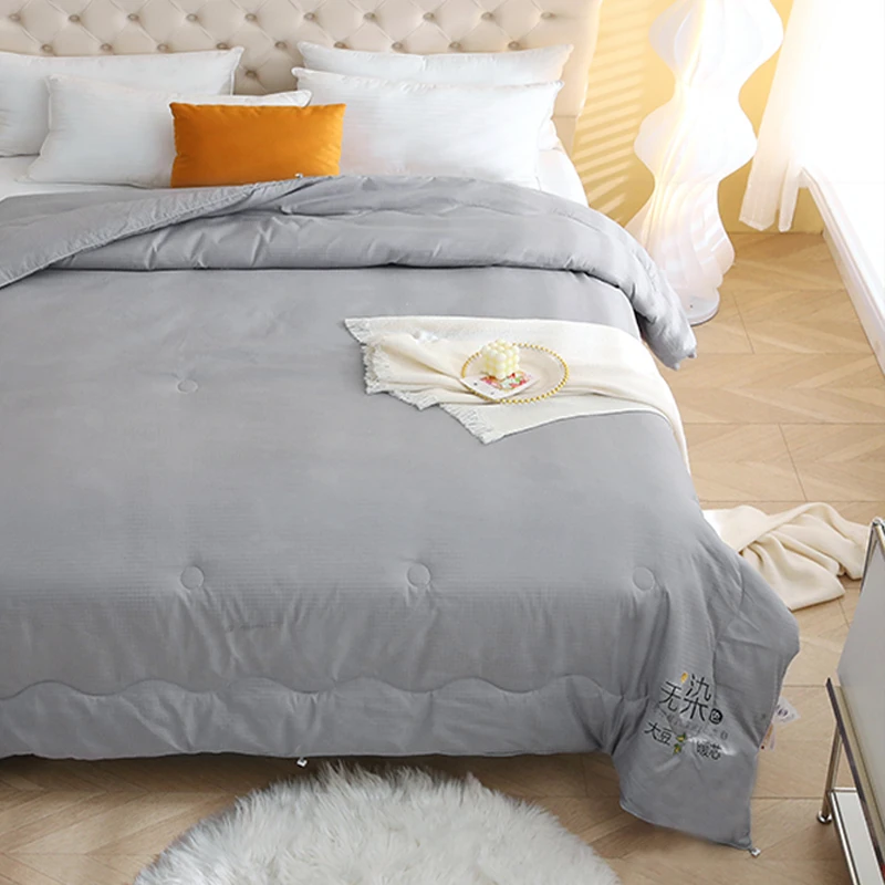凉感夏被A类大豆夏凉被芯简约四季通用子母被学生单双人宿舍被芯