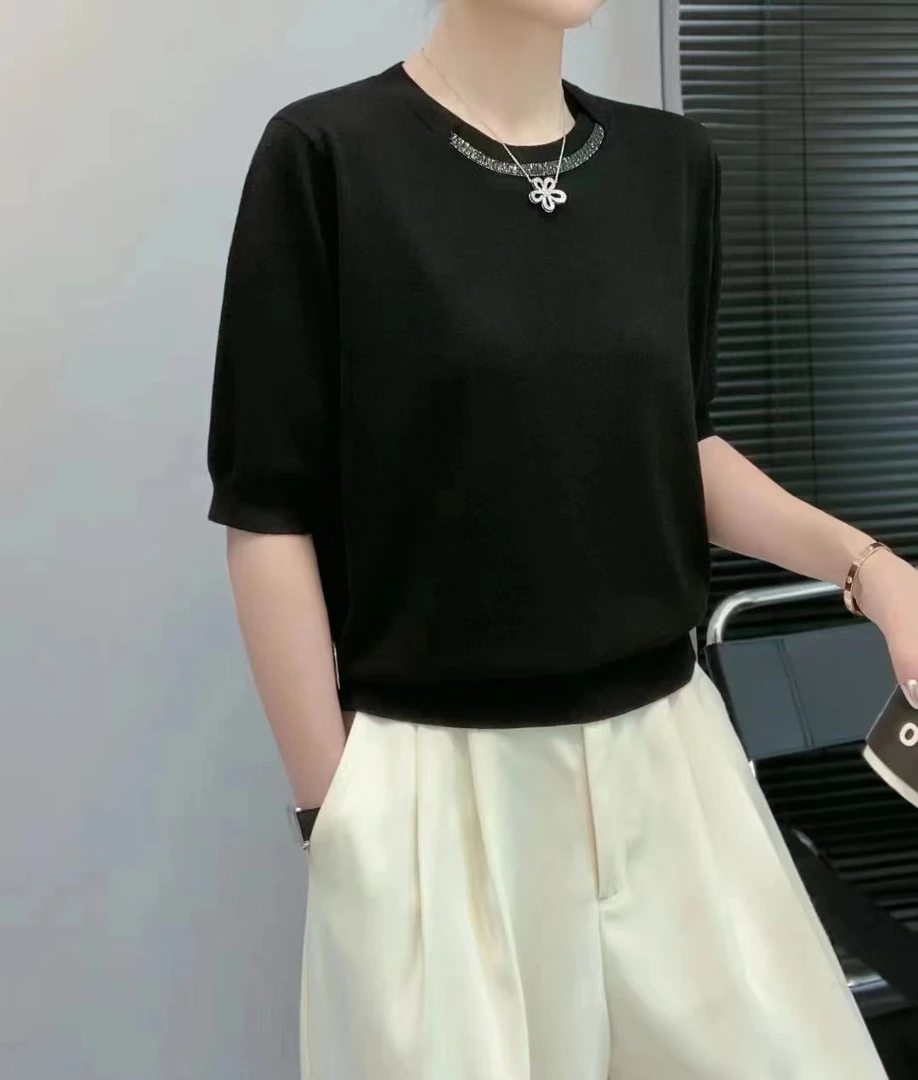 6627女士夏季圆领针织衫