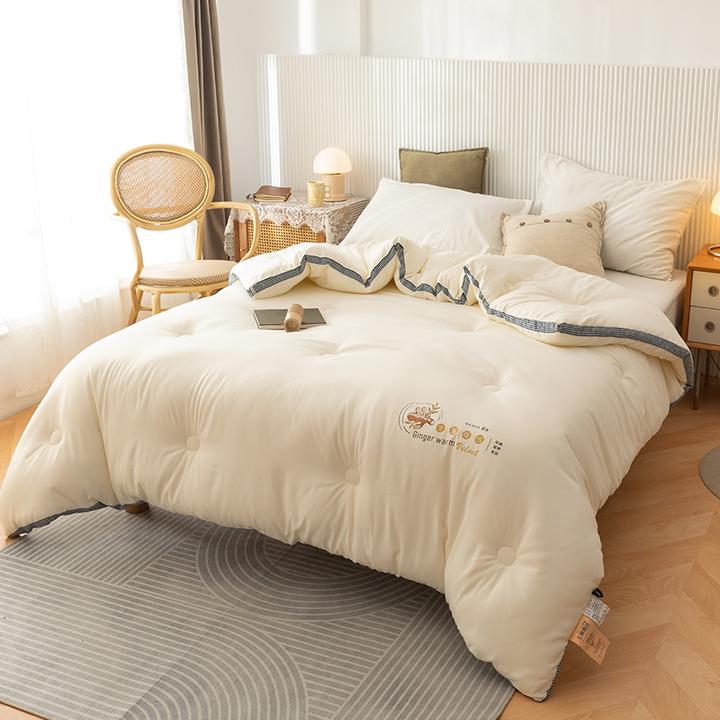 生姜暖绒立体被加厚保暖四季通用冬被学生宿舍秋冬被子单双人被芯