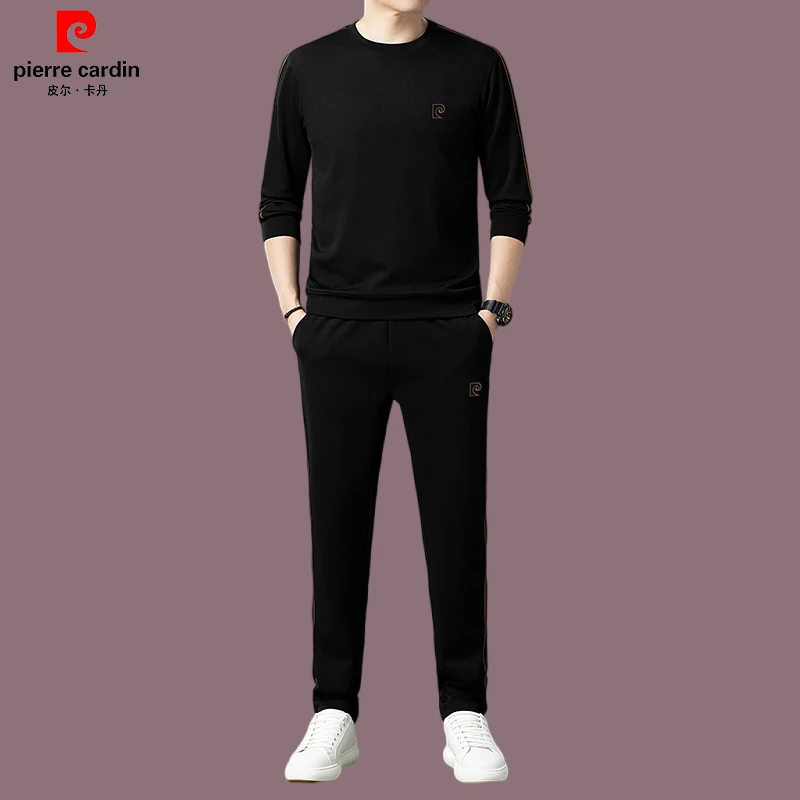 【皮尔卡丹官方正品】秋季男套装休闲百搭长袖内搭套装春秋时尚男装
