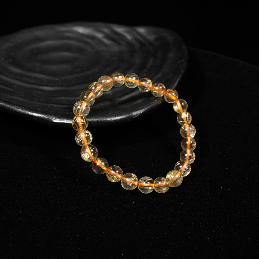 天然水晶发晶单圈手串