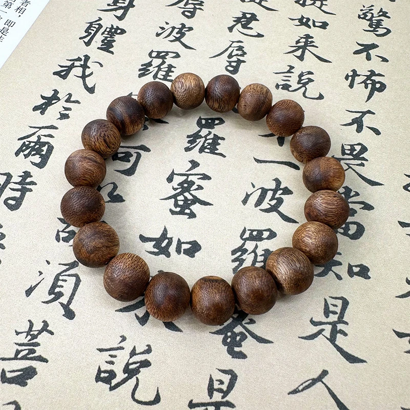 沉香【假一罚万】10mm  圆珠手串莺歌绿奇楠圆沉香海南沉香圆珠