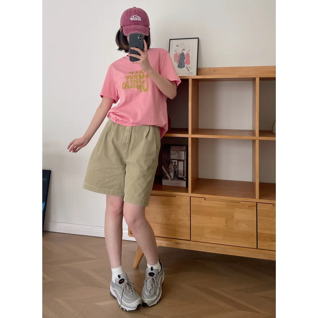 【杭州S姐女装】高腰宽松短裤女夏季显瘦阔腿裤外穿休闲工装裤03119