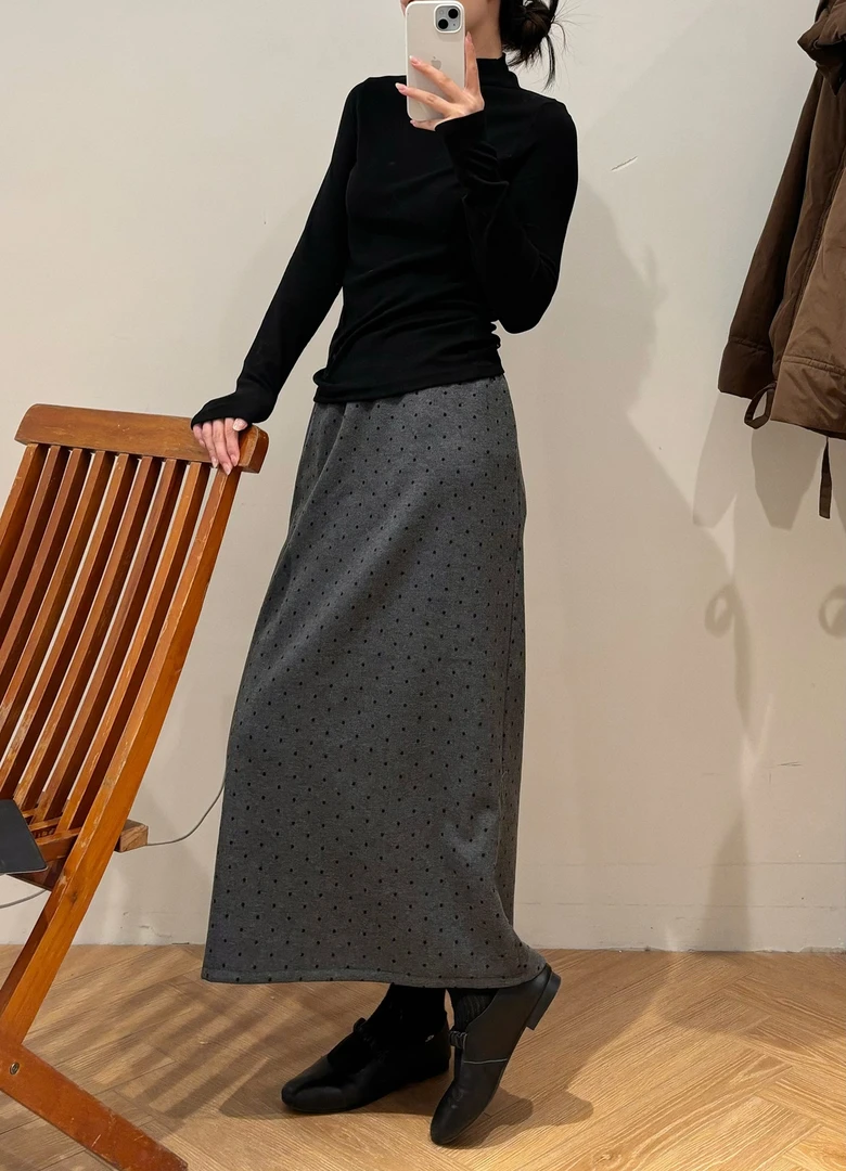 【杭州S姐精品女装】加绒波点半裙22094