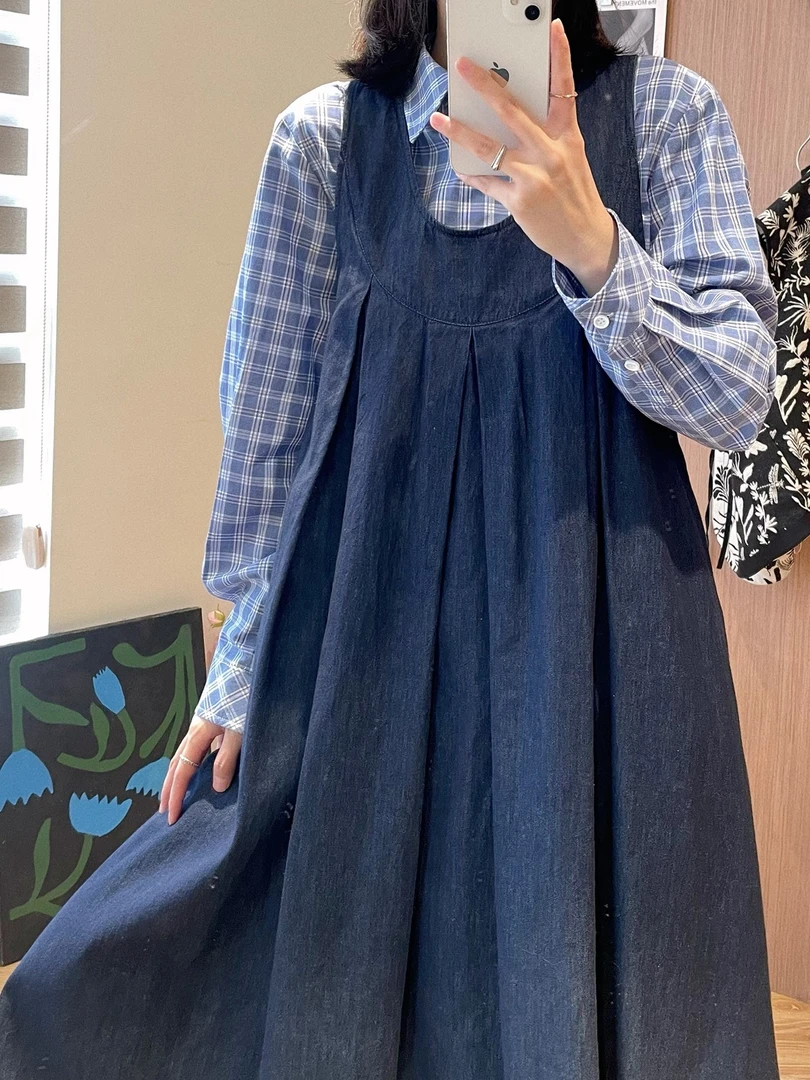 【杭州S姐 精品女装】牛仔背带连衣裙05168