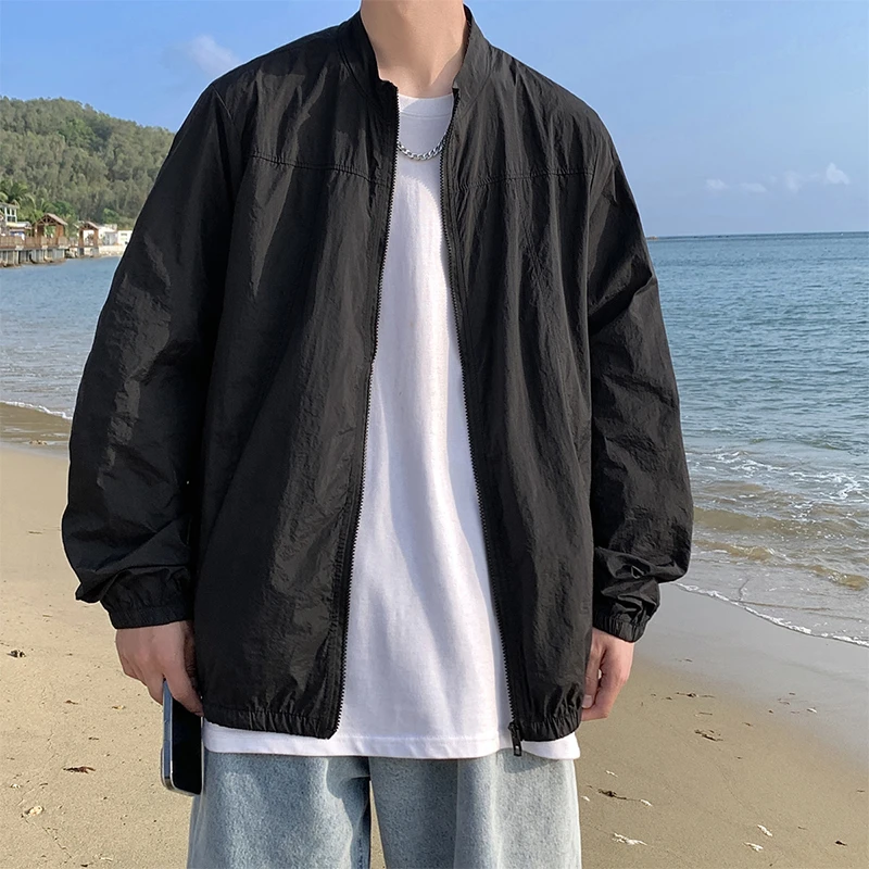 页帛欧冰丝立领防晒服男款夏季宽松潮流透气防晒衣潮ins薄款外套