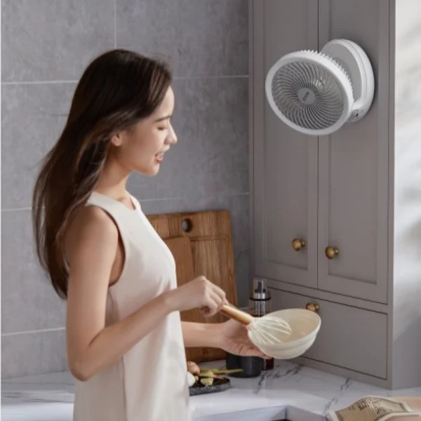 【直播专属】爱登壁挂扇厨房专用风扇小夜灯挂壁式循环扇可充电