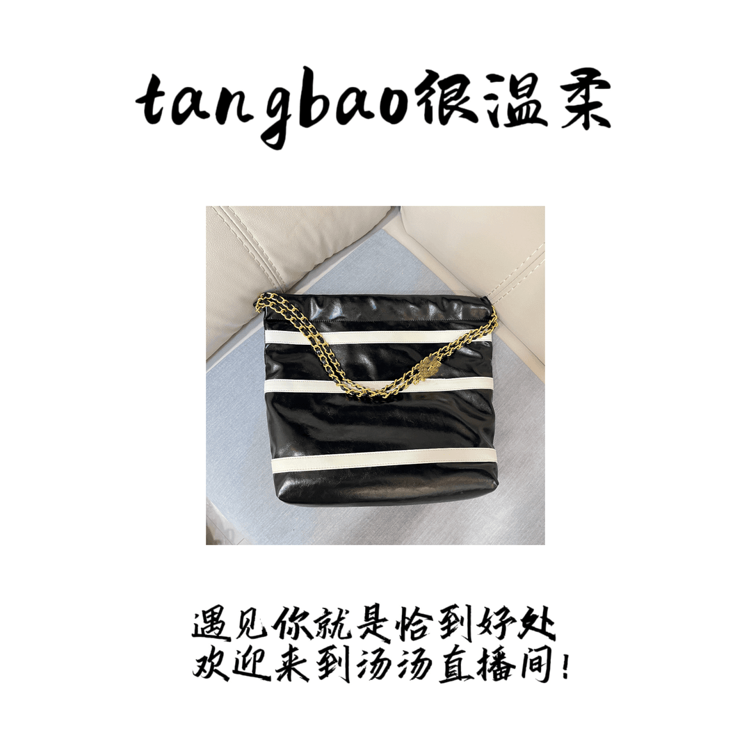 【汤宝】[1018]斑马纹~黑色~2024经典单肩包斜跨包包-LJD女包流浪包