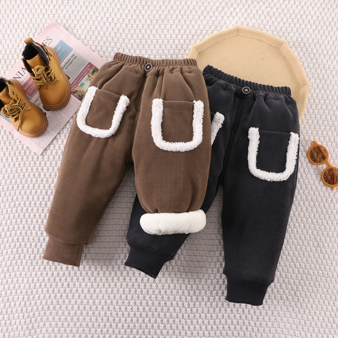 【1】男童裤子加绒加厚冬季儿童裤宝宝外穿夹棉东北一条过冬棉裤