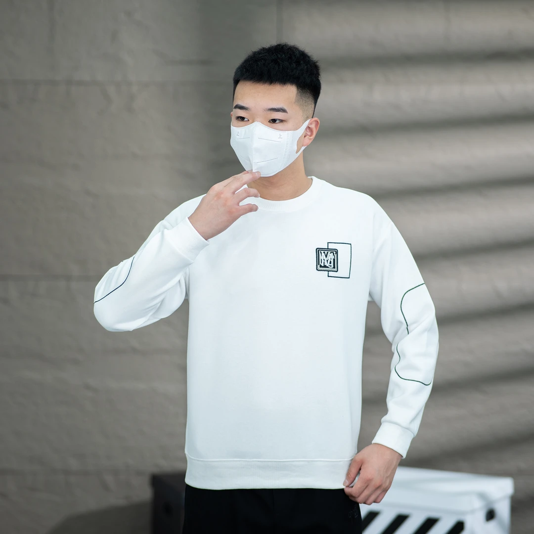 「原色」秋冬季新款百搭棉质圆领潮牌时尚卫衣男休闲潮流套头M刺绣