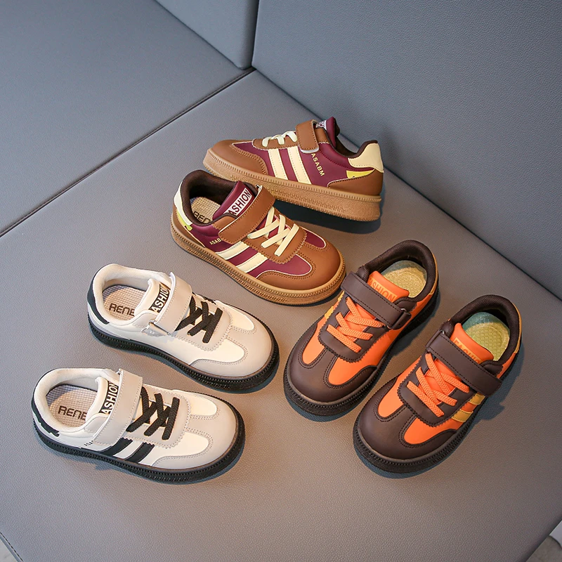 儿童时尚板鞋2025年春秋新款男童运动鞋女童魔术贴休闲鞋