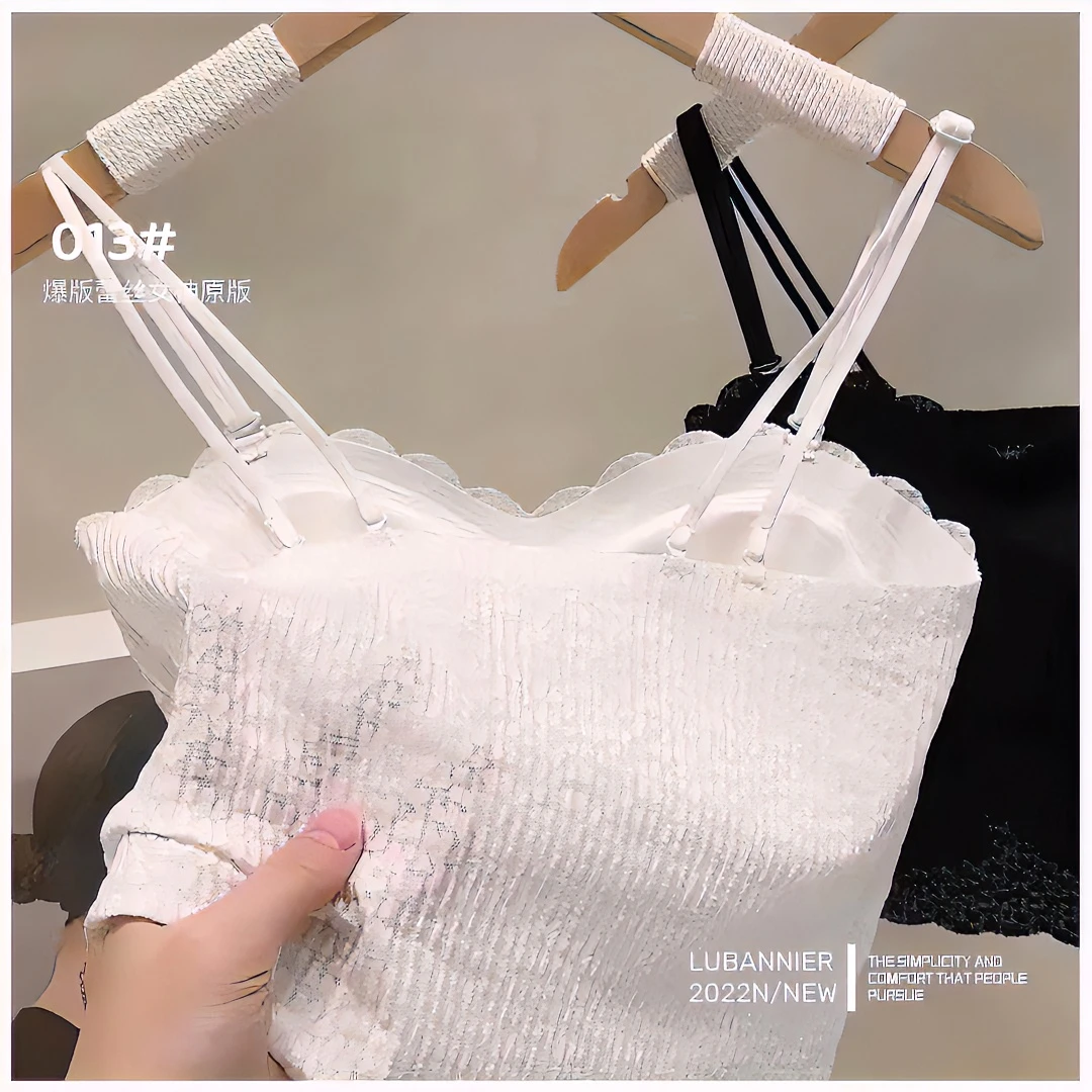 Chilli/红辣椒女背心打底收副乳提胸时尚蕾丝百搭舒适美背打底