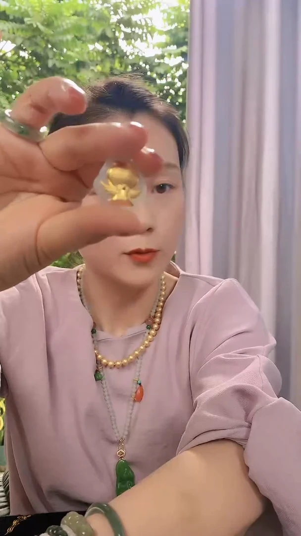 【闪购商品】和田玉吊坠(不含链)足金镶嵌小天使和田玉吊坠