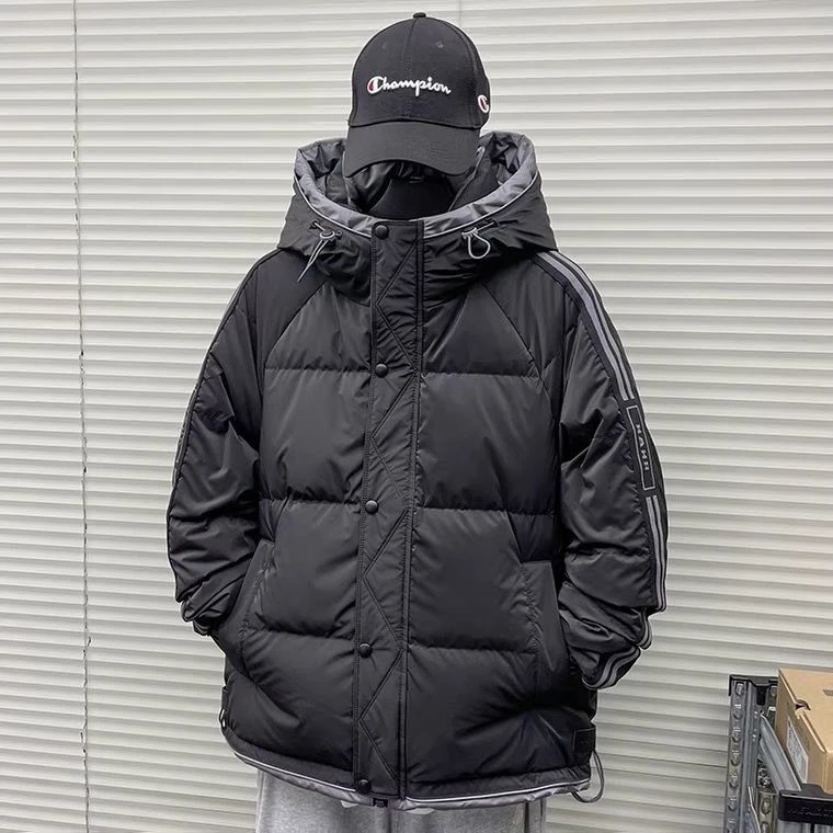 男士羽绒服2023年新款冬季短款宽松潮牌连帽衣服潮流加厚保暖外套