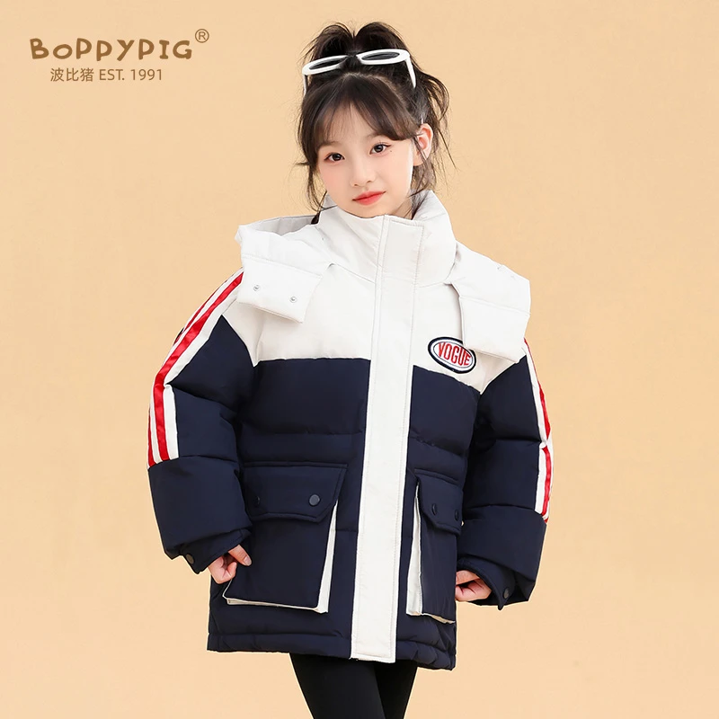 2025年新款男童女童大童中长款亲子装羽绒服加厚保暖外套韩版