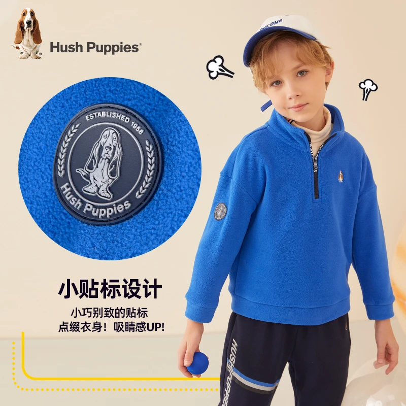 加绒摇粒绒卫衣 秋冬保暖运动暇步士童装