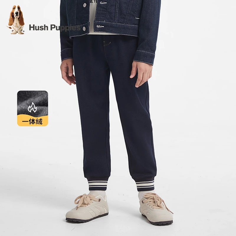 【一体绒仿牛仔长裤】 暇步士童装新款保暖加绒牛仔裤