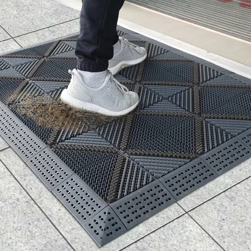 三合一除尘台阶防滑门口地垫方块拼接地垫防水刮泥酒店商用大面积