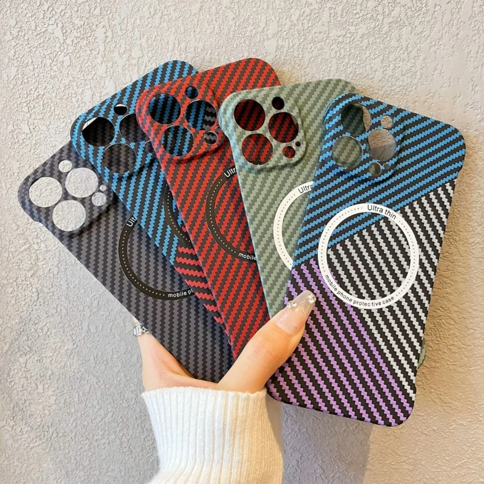 苹果14promax半包碳纤维纹手机壳iphone15pro防摔13无边框12男款