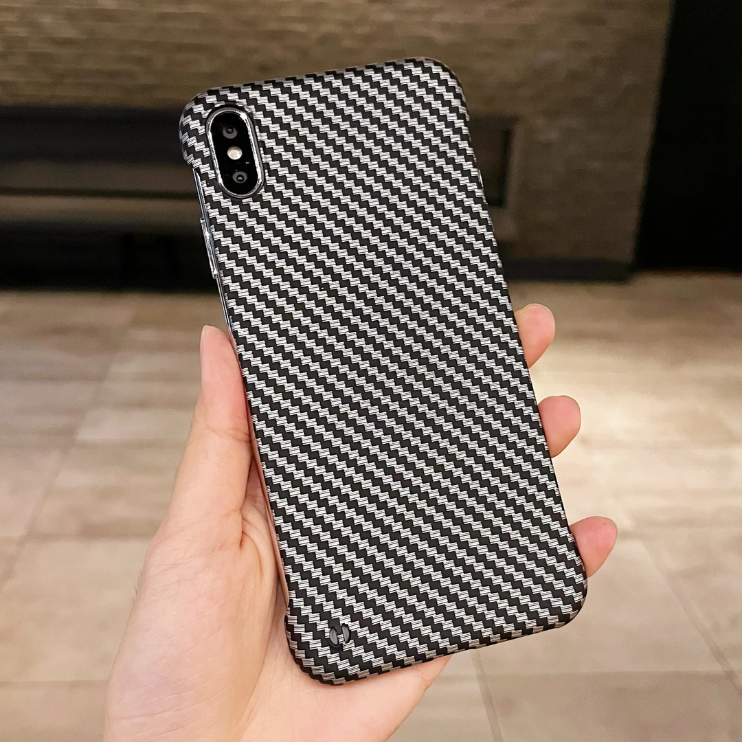 苹果xr手机壳无边框碳纤维纹iphone xsmax半包XS超薄男外壳XR简约