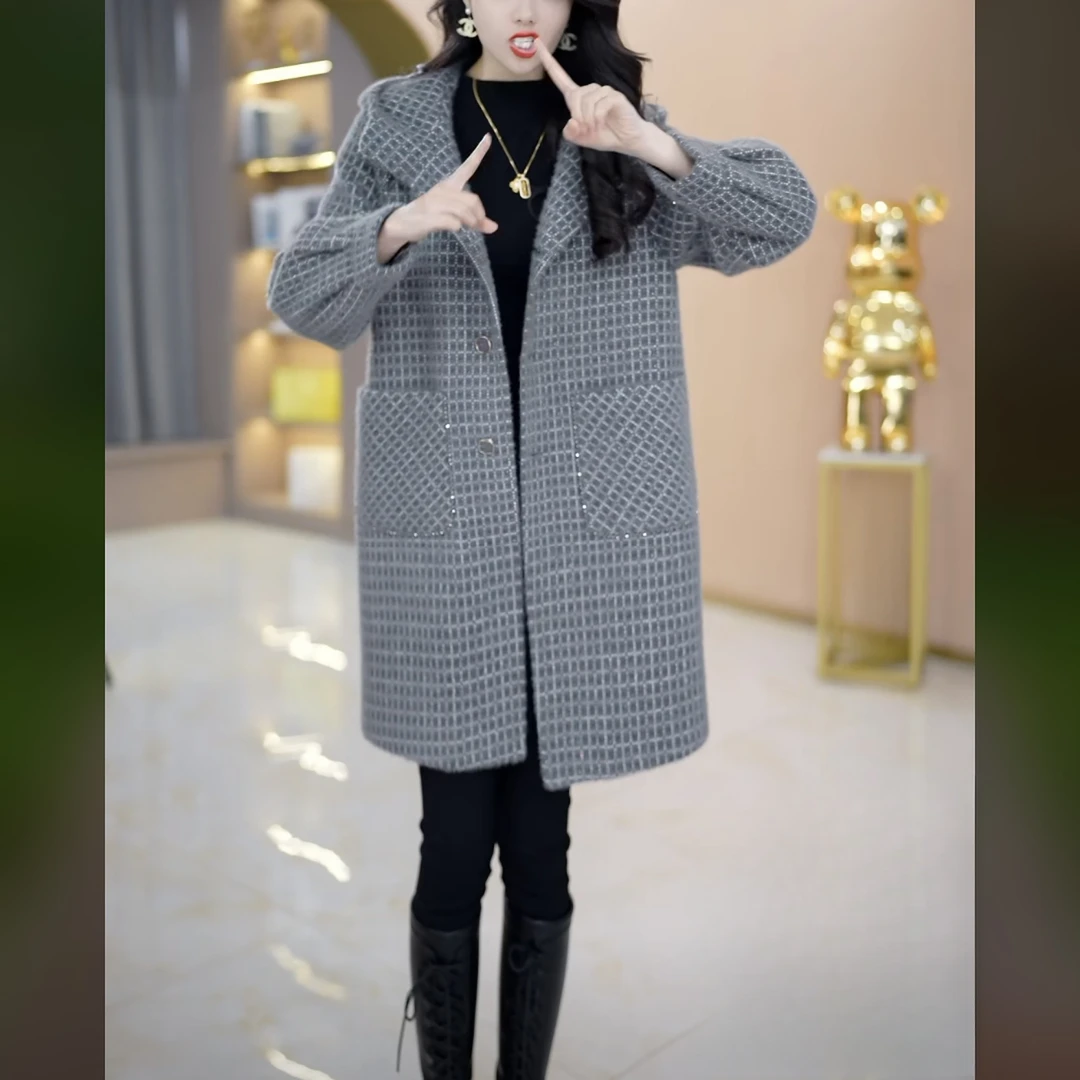 【外套】22664秋冬季新款优雅气质高档减龄休闲显瘦中长款女装外套