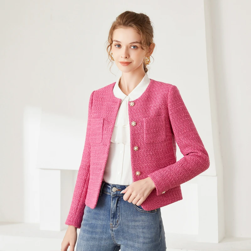 【时髦多巴胺外套】洋气气质小香风短款外套秋季装百搭女款小个子