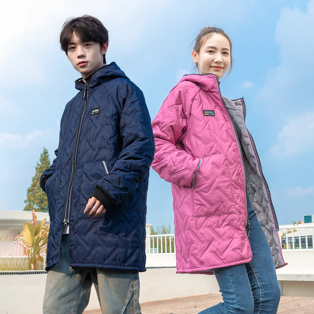 冬季新款加厚长绒防寒户外上班工作服棉大衣工人男女松弛感罩衣