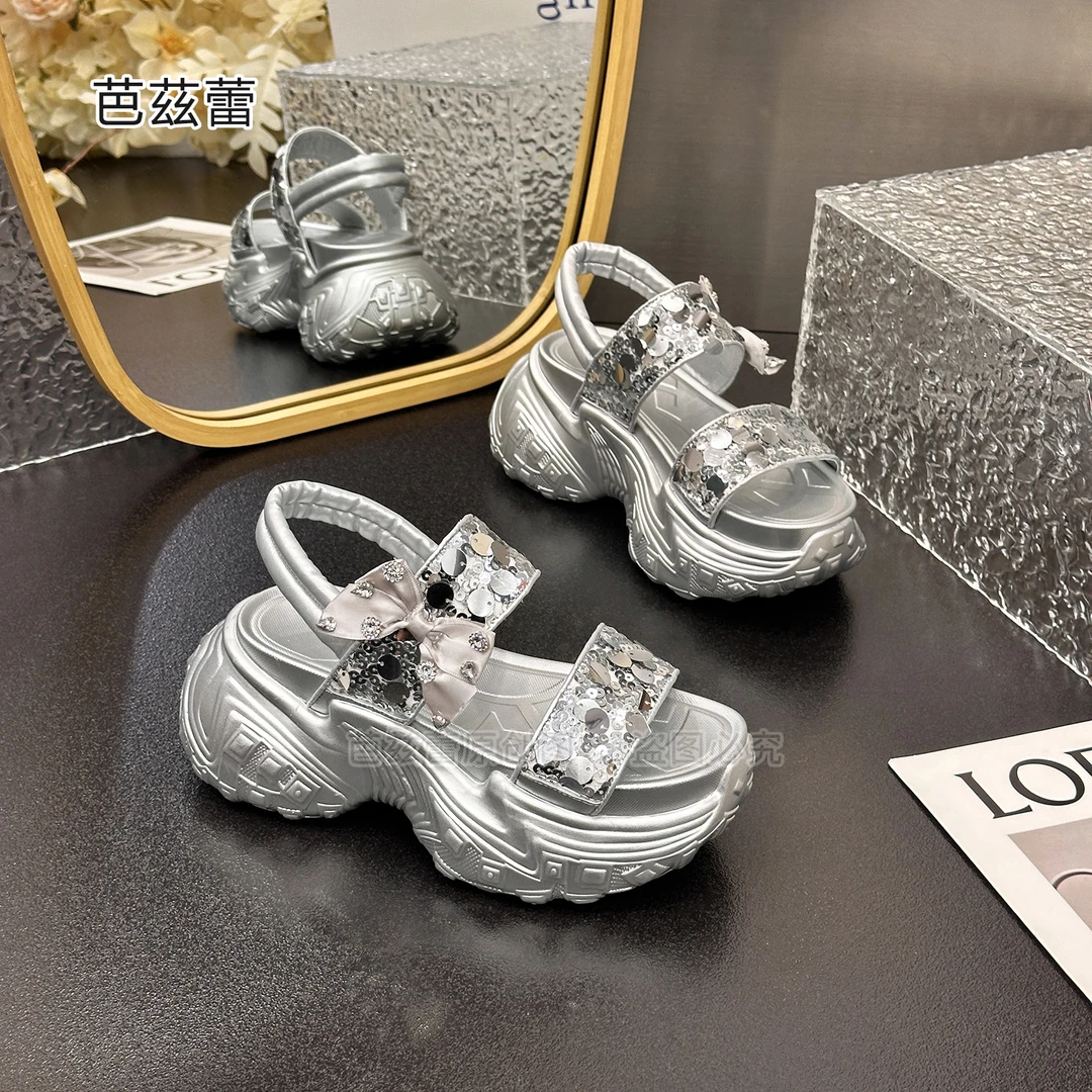 【靓丽蝴蝶】凉鞋2024爆款新款网红女款时尚高跟夏季轻奢厚底仙女风