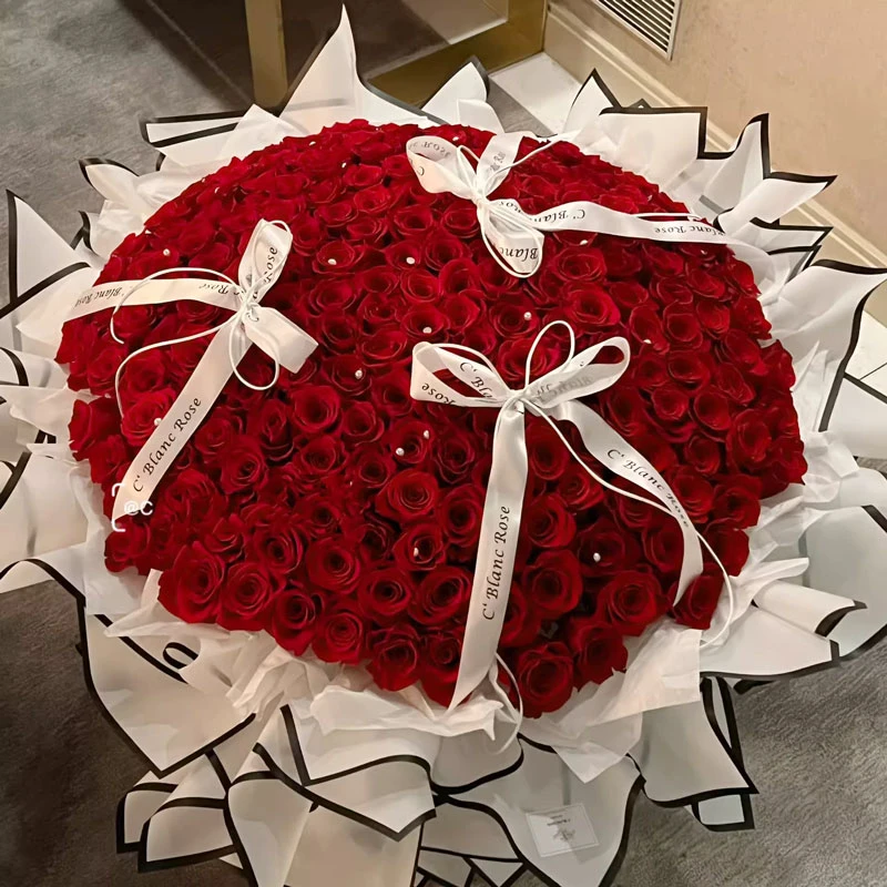 同城配送】199-365-520-999朵红玫瑰花束求婚表白生日节日鲜花速递