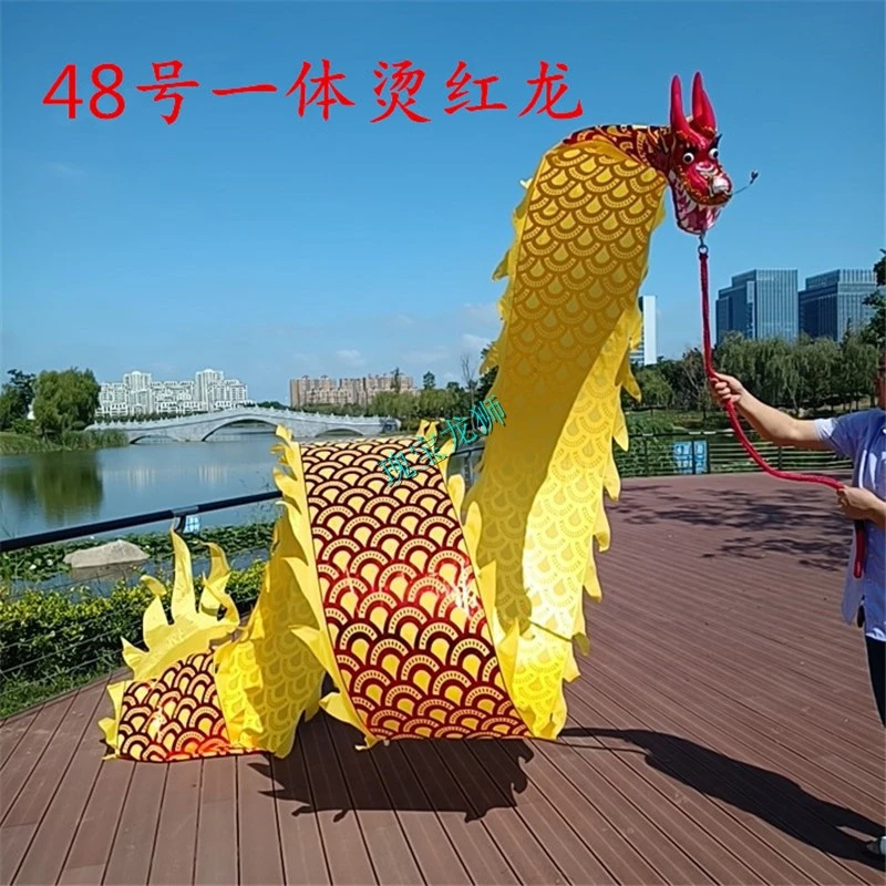 304不锈钢架龙头耐磨边一体烫金龙健身龙彩带成人运动舞龙道具