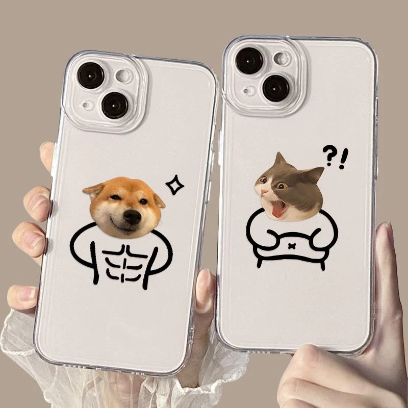 适用腹肌柴犬个性苹果15promax高级感15情侣iPhone14plus趣手机壳