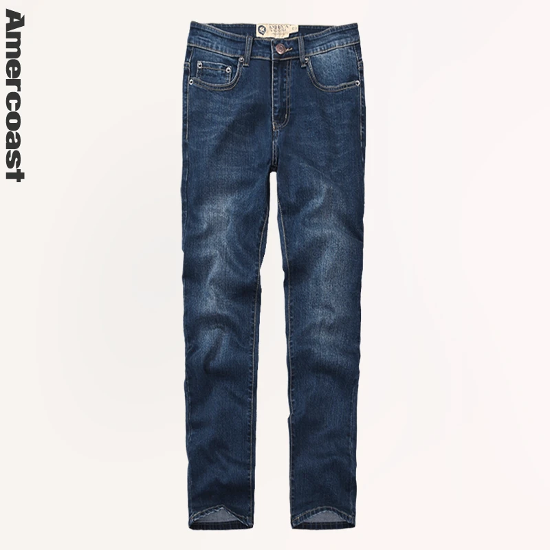 美洲海岸纯棉牛仔裤长裤休闲宽松裤子大码男士直筒男裤男装N601