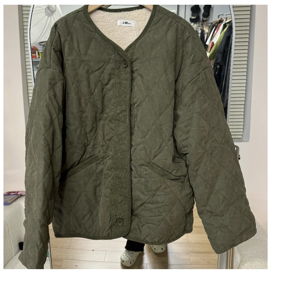 UpSd-重磅炸 原创简约休闲百搭外套时尚宽松棉服