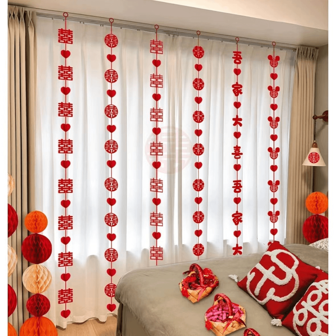 大号窗花立体玻璃囍字贴纸婚房布置客厅房间装饰拉花结婚用品喜字