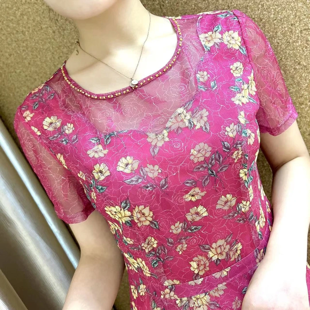 S 1010#优雅气质妈妈装夏季连衣裙