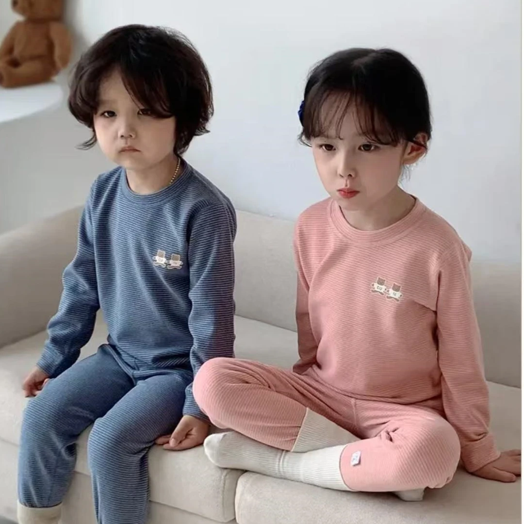 儿童保暖内衣套装男童女童宝宝秋衣裤贴身秋衣秋裤女宝德绒保暖衣