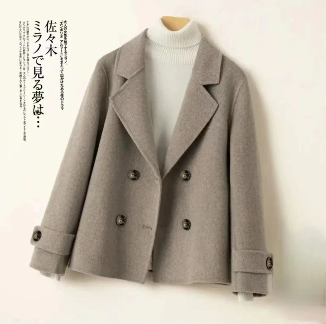 （尚）2329专属秋冬女短款双面毛呢小个子休闲风双面高级感呢子大衣