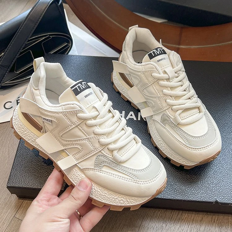 厚底老爹鞋华夫阿甘女2023秋季新款韩版百搭运动鞋子